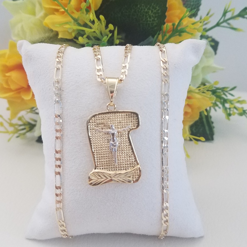 Jesus Script Gold Plated Necklace